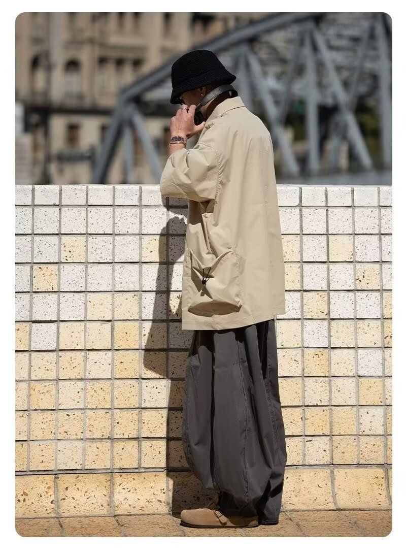 夏季日系翻领大口袋短袖衬衫男士设计感休闲小众上衣美式衬衣潮牌