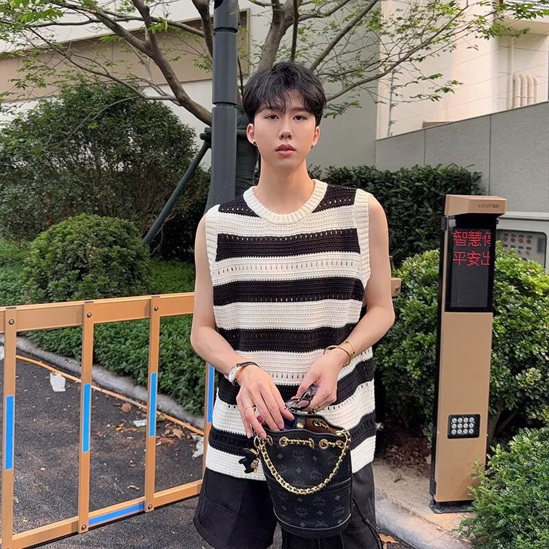 2026美式复古街拍风港风个性印花T恤潮男背心男女上衣夏季