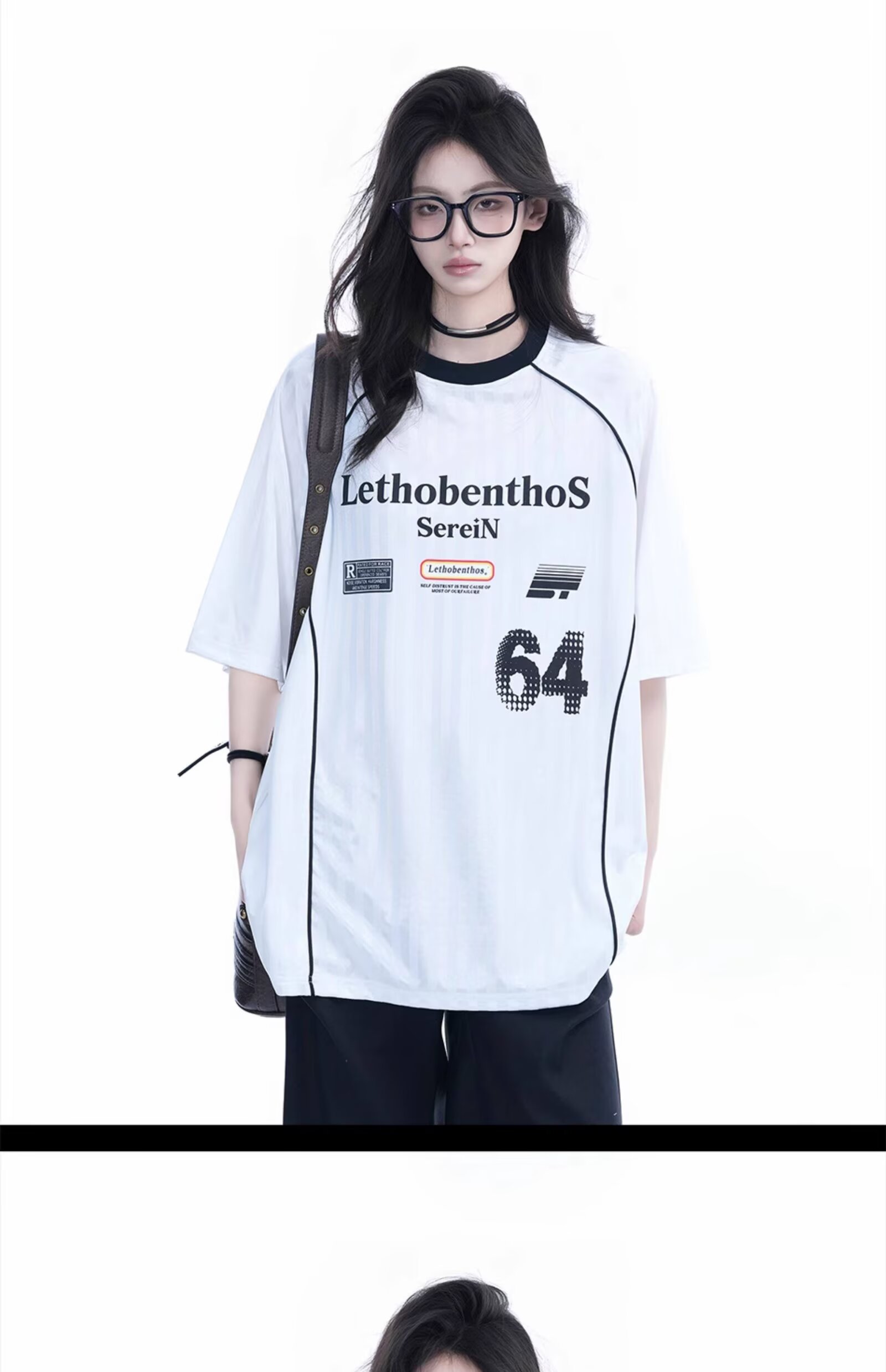 From Mars 努力过就好 学院风夏季条纹球衣速干宽松情侣短袖T恤潮