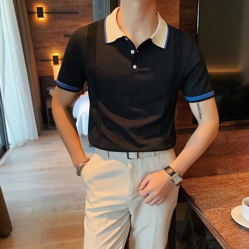 设计感撞色翻领短袖T恤女2026夏季新款撞色领口时尚百搭POLO衫